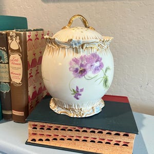 Antique T&V Limoges Souvenir French Biscuit Cookie Jar - Made in  France