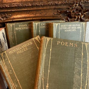 Antique Emerson Works Five Volume Hardcover Book Set by Ralph Waldo Emerson - Pocket Edition image 3
