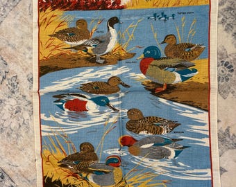 Vintage Wild Ducks Linen Kitchen Tea Towel by Ulster