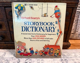 Vintage Richard Scarry's Storybook Dictionary Hardcover Book - Illustrated Children's Book