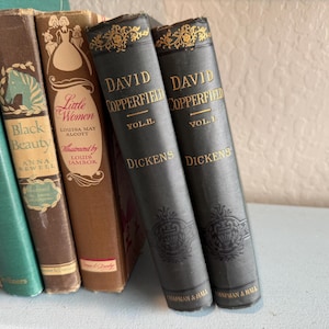Antique David Copperfield Hardcover Books Volume 1 & 2 By Charles Dickens