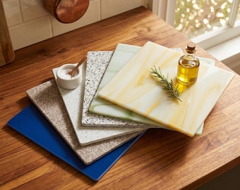 Corian Cutting Board Kitchen Accessory Chef Chopping Surface Solid Countertop Modern Square Design 12x12