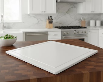 Upcycled Corian Cutting Board 12x12 - Sustainable Kitchen Essential | Food Safe Nonporous | Professional Crafted California