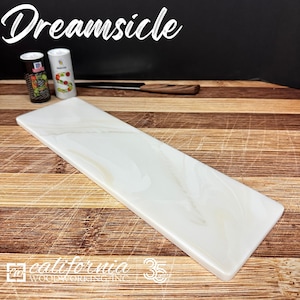 Corian Cutting Board Stone Surface Solid Material Kitchen Essential Serving Piece Narrow Charcuterie Long Tray Faux Marble Look Platter 5x17