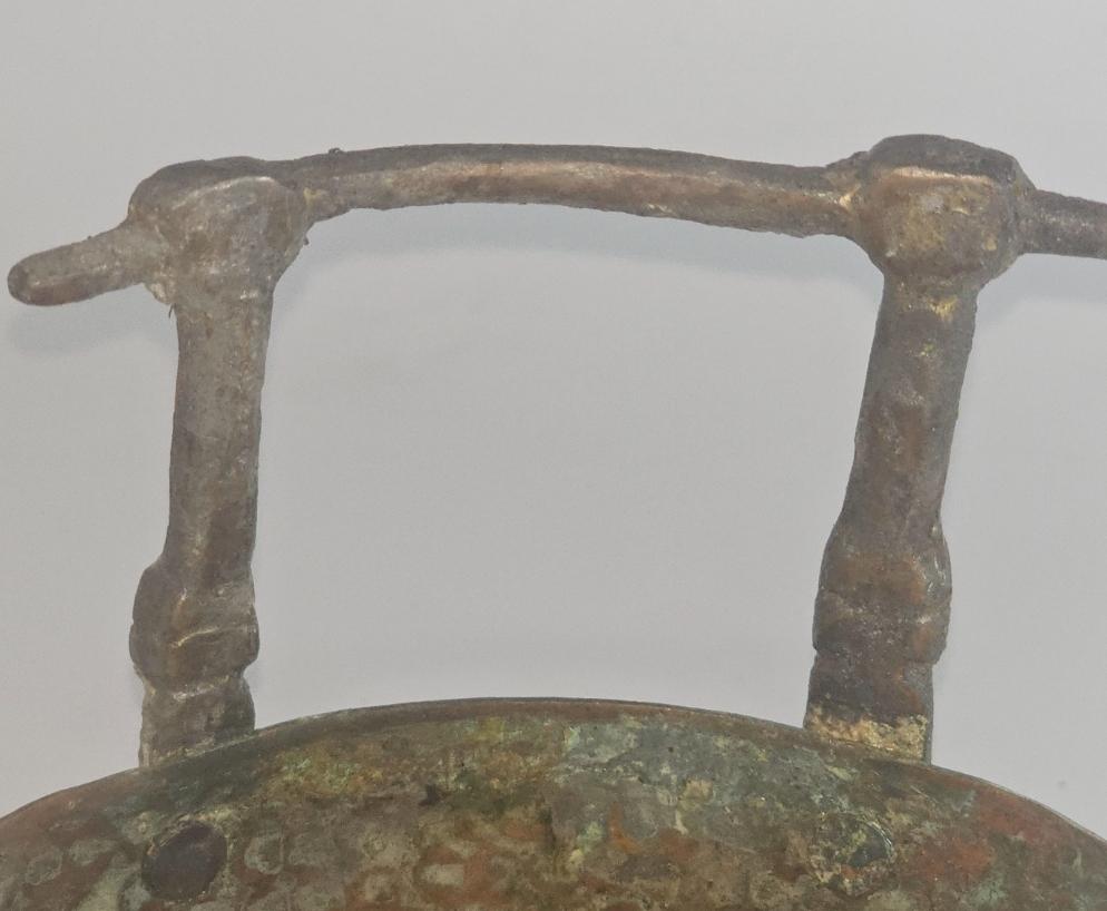 Vintage Copper Bowl | Dimpled Hammered Copper Planter With Brass ...