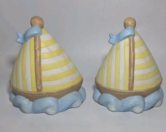Sujetalibros de velero Vintage Lady Jayne Ltd / Decoración náutica costera / Decoración de estanterías para casas de playa / Decoración infantil con velero en tonos pastel