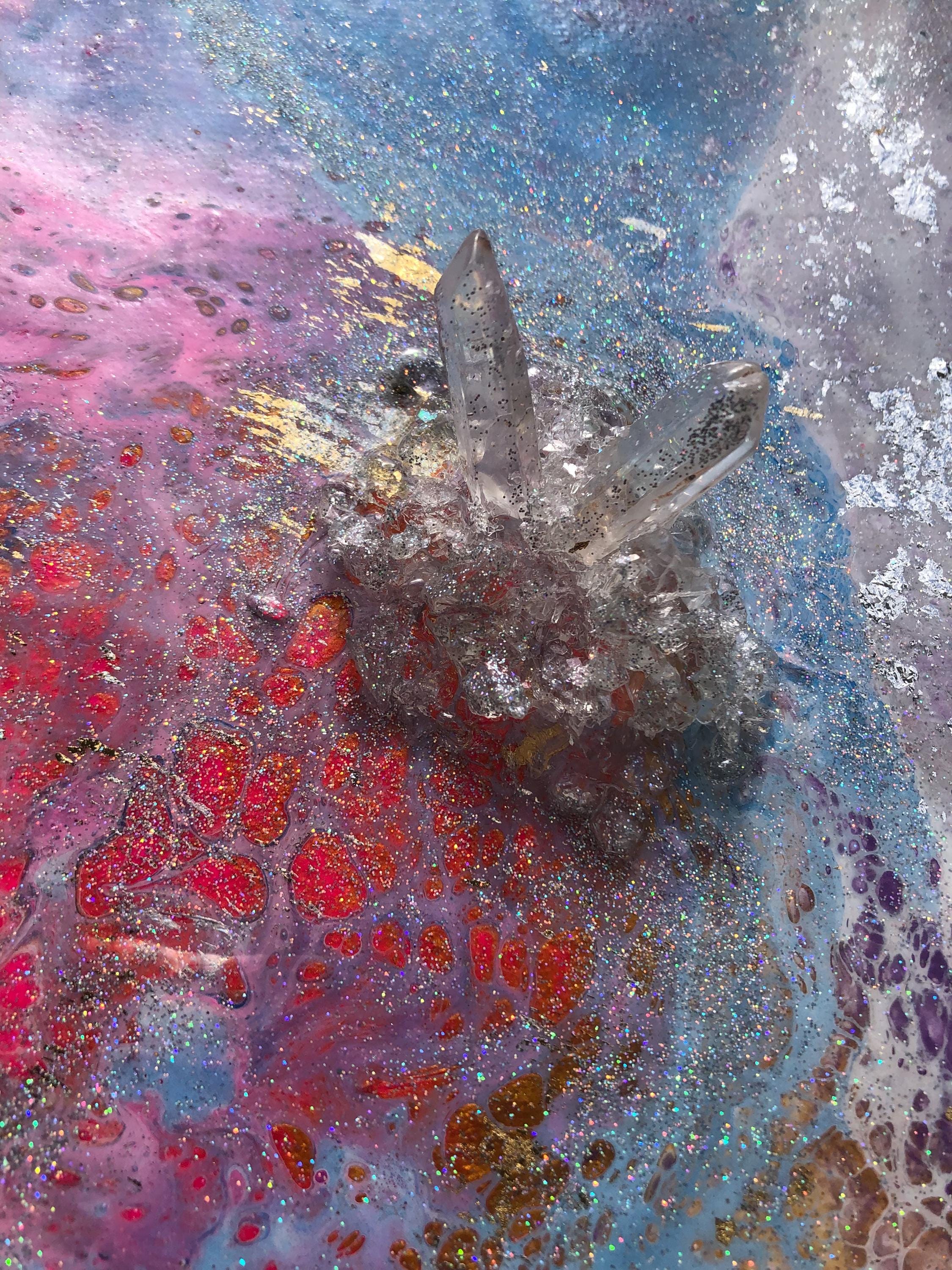 Crystalline Core – 8x10 Original Abstract Painting With Faux Quartz ...