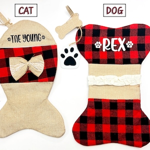 Personalisierter Weihnachtsstrumpf für Hunde, knochenförmiger Hundestrumpf, Weihnachtsstrumpf für Katzen, fischförmiger Katzenstrumpf, Katze, Hundestrumpf