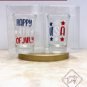 Custom Party Shot Glasses - Holidays Designs - 4th of July - Personalized Shot Glass -  Party Favor - Party Shots - Party Flavors - Shots