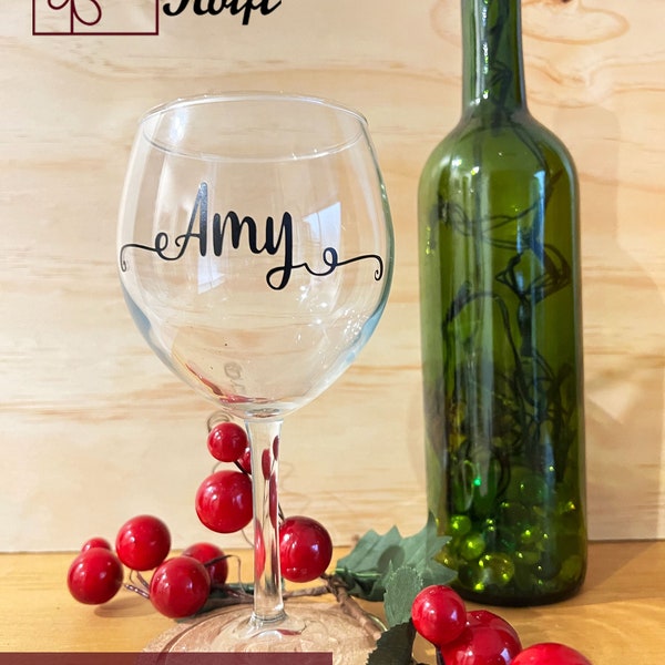 Stemmed Personalized Wine Glass, Custom Wine Glass, Stem Glass, Gift for Him, Gift for Her, Wine Gift, Gift wine, Wine Glass