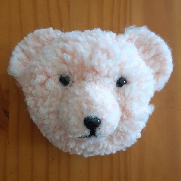 Ourson rose et blanc pompon