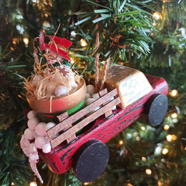 Décoration de sapin - Truck avec bonhomme de neige