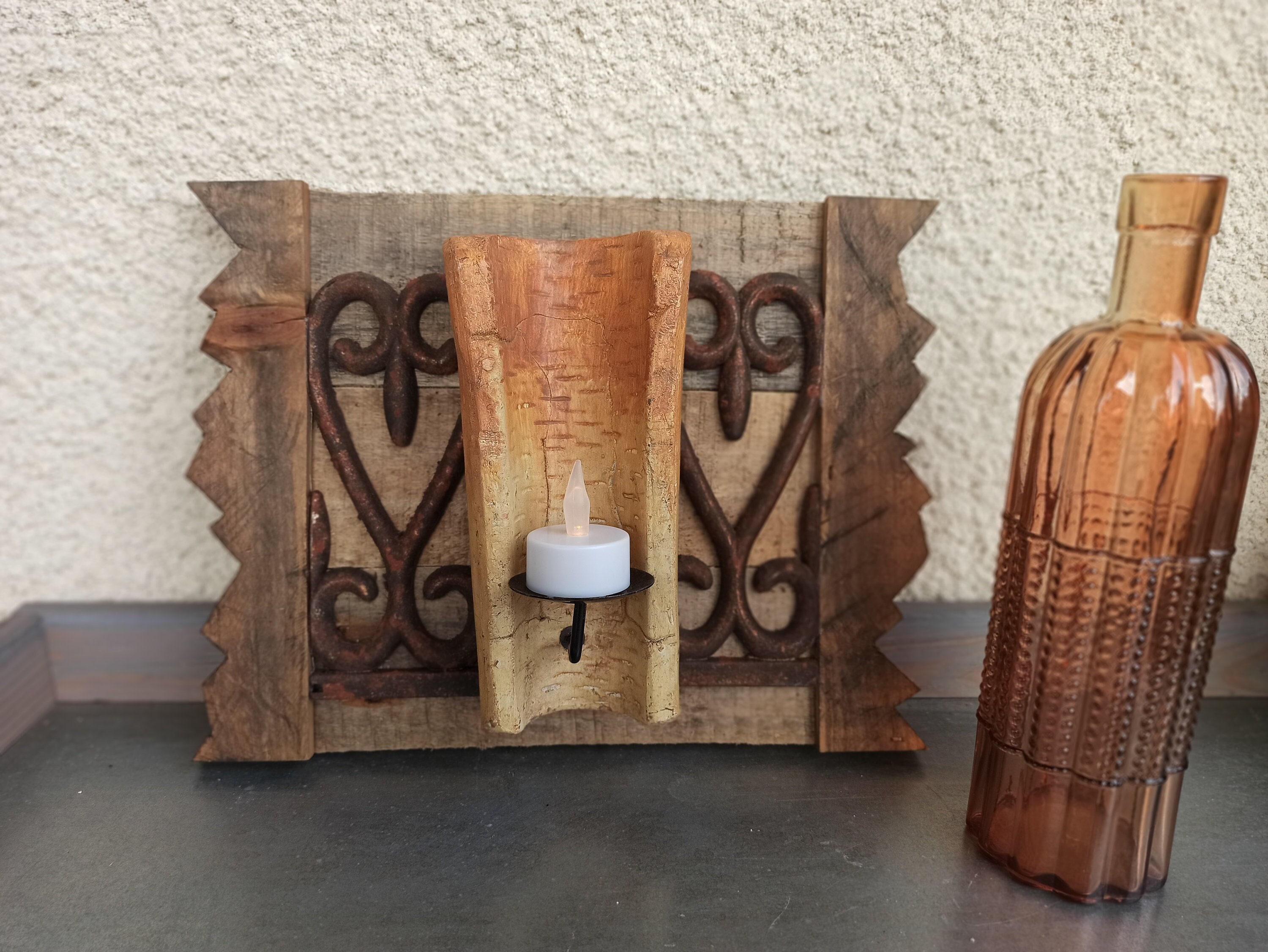 Décoration Murale Bois-Fer Forgé