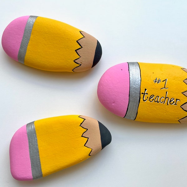 Pencil Hand-Painted Rocks