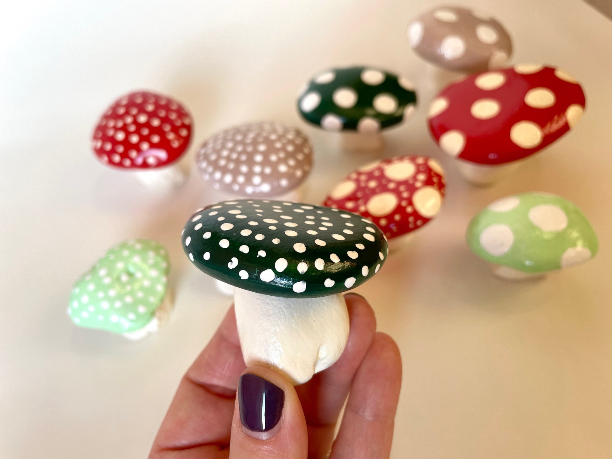 How to Paint Mushroom Rocks That's Super Simple