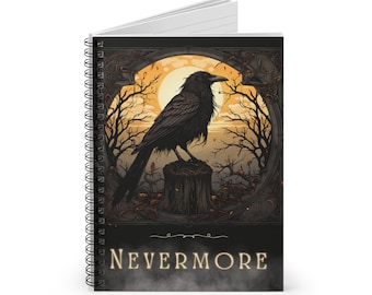 Nevermore Journal, Edgar Allan Poe, The Raven, The Raven Journal, Gothic Journal, Spooky Basket Ideas, Halloween Gift Ideas, Goth Style Gift