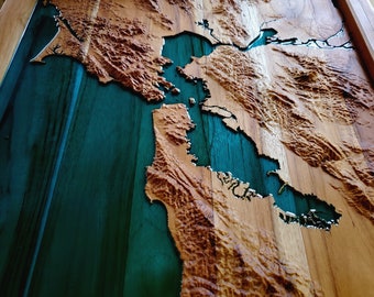 San Francisco Bay area - 3D relief carving