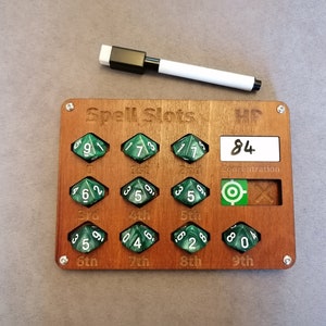 DnD/RPG D10 Spell slot and HP tracker