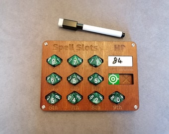 DnD/RPG D10 Spell slot and HP tracker