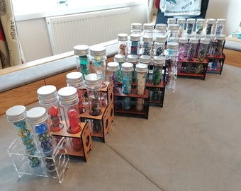 Dice (and more) Storage tubes and stands (70ml)