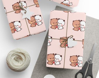 Papeles de regalo de San Valentín Bubu y Dudu / Papel de regalo para una pareja de enamorados / Regalo romántico para el día de San Valentín para tu amor