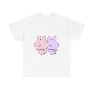 Asamimi and Babumimi 5XL T-shirt, Pink Rabbit Asamimi chan, Purple Rabbit Babumimi chan, Rabbit Mascot Asamimi-chan and Babumimi-chan