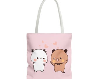 Cute Bubu Dudu Tote Bag, Lover Gift, Bubududu Shopping Bag, Valentine's Day gift, Gift for Her, Bubu and Dudu, Cute Couples Accessories
