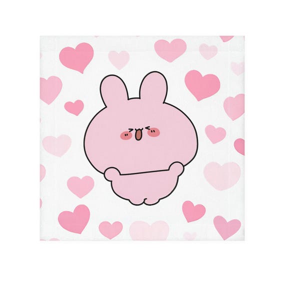 ❤️aomi❤️ Asamimi Love Hearts Face Towel, Cute Asamimichan and Babumimichan