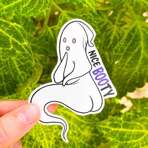 Joli autocollant Booty Ghost, autocollant Halloween, autocollant punny