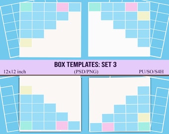 Layered Box Templates (PSD & PNG) 12x12"