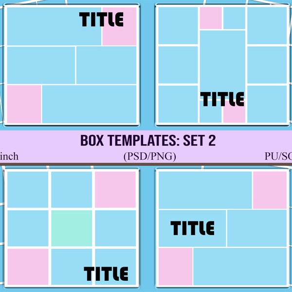 Layered Box Templates (PSD & PNG) 12x12"