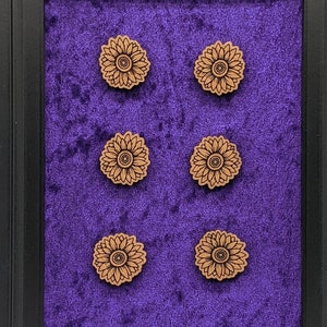 Wood Fridge Magnet Set - Daisy (choice of Maple, Cherry or Walnut)