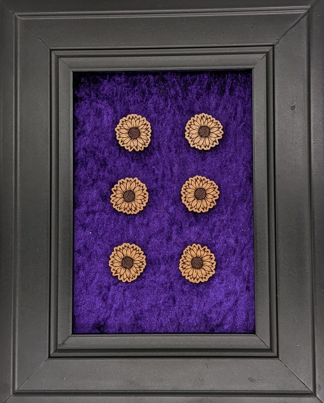 Wood Fridge Magnet Set - Sunflower (choice of Maple, Cherry or Walnut ...