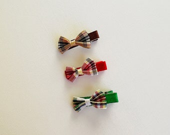 Plaid Bows, Dog Hair Bow, Classic Dog Hair Bows, Dog Hair Clip, Dog Bows, Hair Clip for Dogs, Hair Bow for Dogs, Girl Bows, Baby Bows, Mini