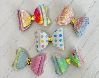 Summer Mermaid Bows, Dog Hair Bow, Classic Dog Hair Bow, Dog Hair Clip, Dog Bows, Hair Clip for Dogs, Hair Bow for Dogs, Girl Bows, Baby Bow