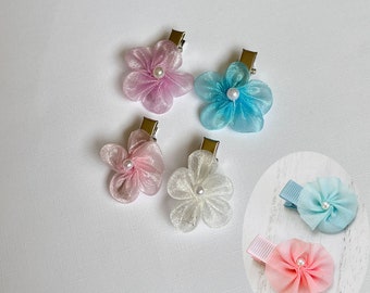 Pearl Flower Bows, Dog Hair Bow, Classic Dog Hair Bows, Dog Hair Clip, Dog Bows, Hair Clip for Dogs, Hair Bow for Dogs, Girl Bows, Baby Bows