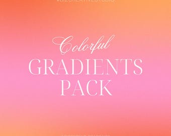 7 Colorful Gradient Graphics Pack | vibrant gradient backgrounds as digital assets for social media use | PNGs