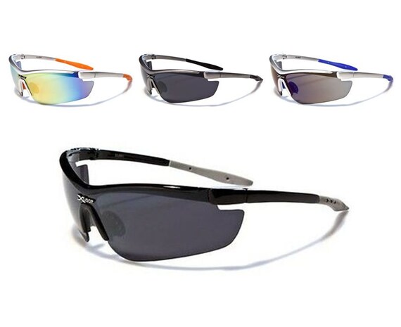 X Loop Sunglasses Half Frame One Piece Lens Wrap Around Style Sport Cycling  Running Golf Baseball for Men. 