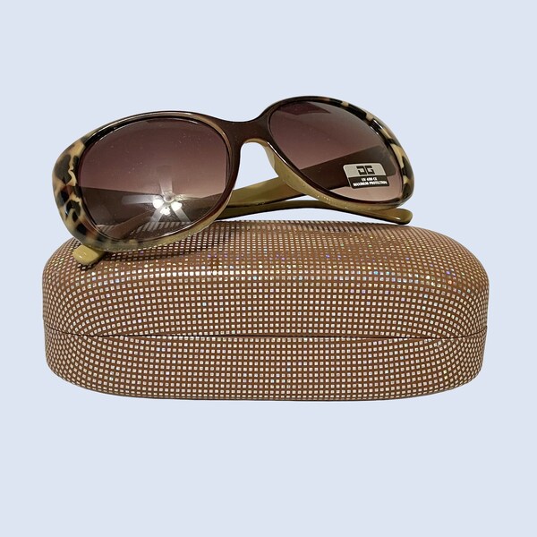 Protective Hard Shell Cover Hard Shell Case Rectangle Box For Eyeglasses Sunglasses Glasses In Metallic Glitter Prints For Men & Women.