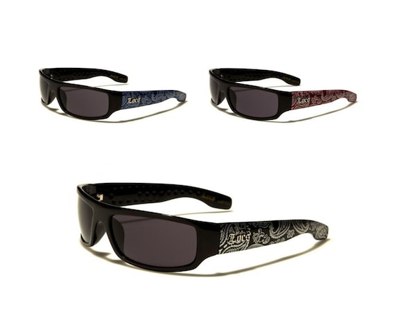 LOCS Sunglasses Teardrop Bandana Prints Gangster Style Flat Top