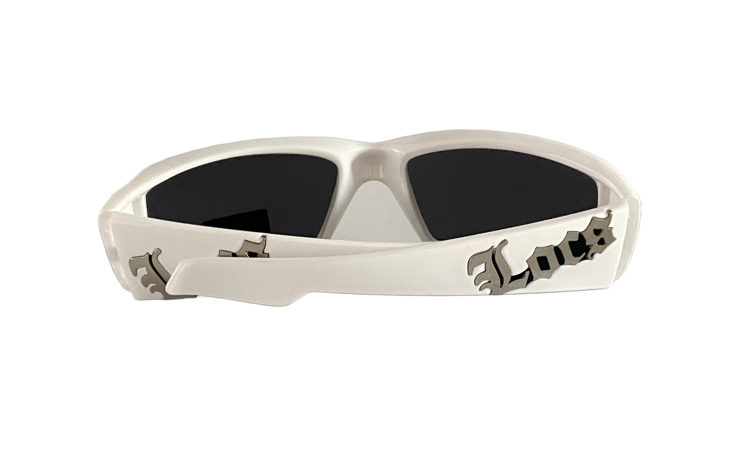 LOCS Sunglasses For Men - Big Logo Black Plastic Frame With Dark UV400 Lenses