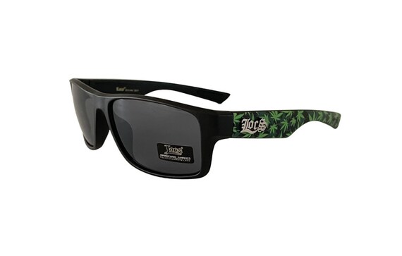 LOCS Sunglasses Marijuana Leaf Printed Legs Retro Style Hipster