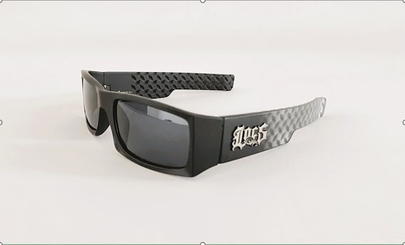 LOCS Sunglasses Rectangle Dark Lenses Wrap Around Black Plastic Frames Gangster Style Hardcore Shades Sport Driving for Men. Etsy