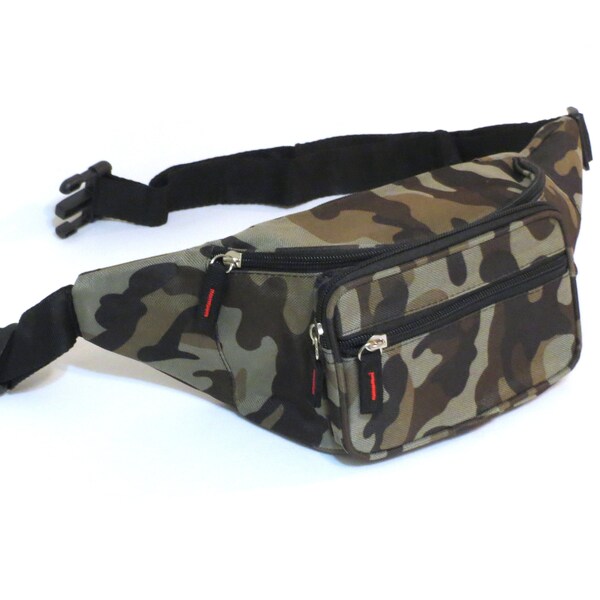 Camo Camouflage Fanny Pack Waist Bag Travel Purse Hip Belt Pouch For Men and Women.