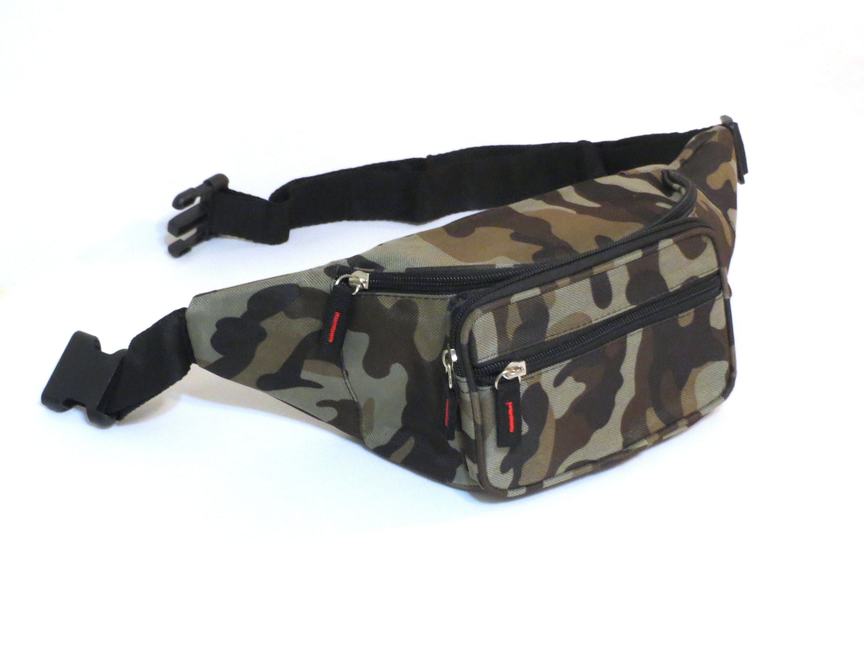 Bum Bag,Camo Bumbag Camouflage Belt Bag Waist Bag Fanny Pack Fabric Nylon  Money Belt for Men Boys Running Hiking Travel Sports 13.65*4.68 Inch