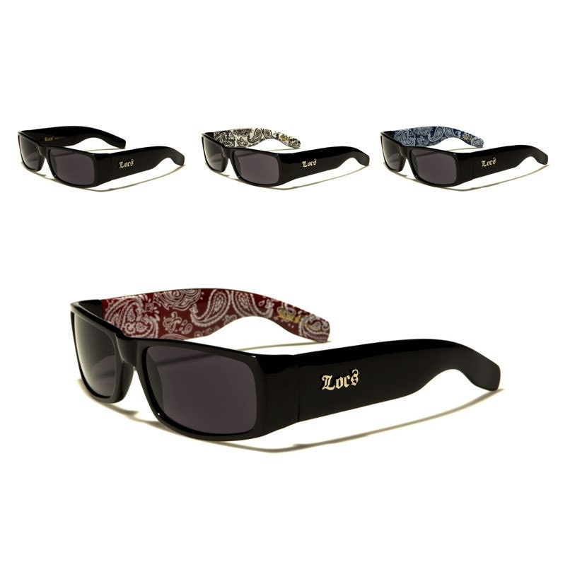 LOCS Sunglasses Inside Bandana Prints Gangster Style Black Etsy