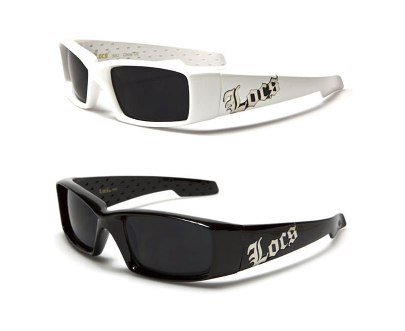LOCS Sunglasses Rectangle Gangster Style Black & White Plastic Etsy
