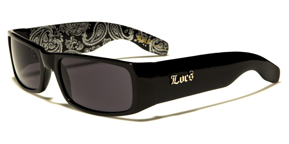 LOCS Sunglasses Inside Bandana Prints Gangster Style Black