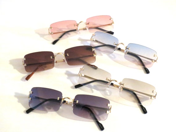 Rimless rectangle frame sunglasses 2025