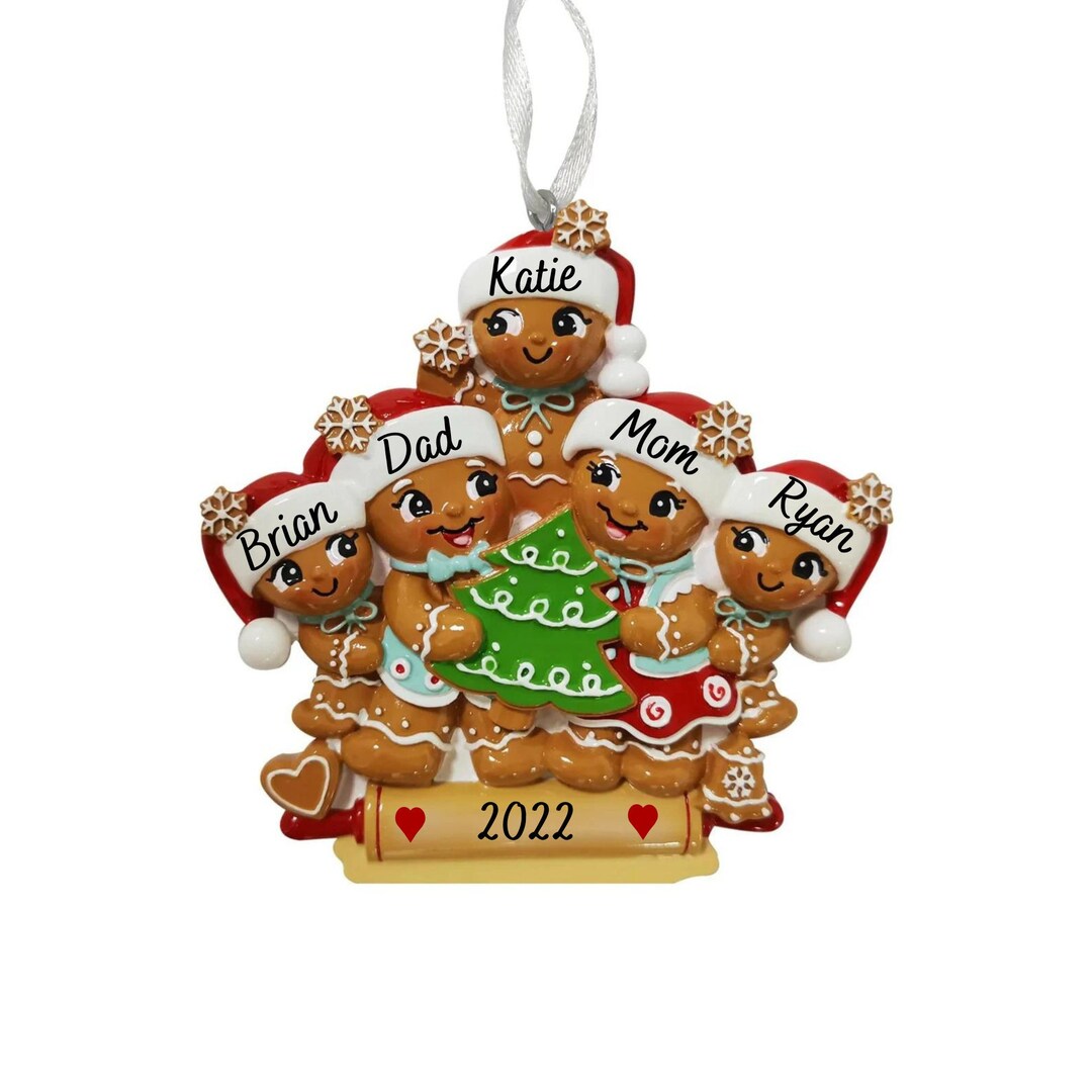 Custom Gingerbread Personalized Gingerbread Family Christmas Ornament - Custom Names ...